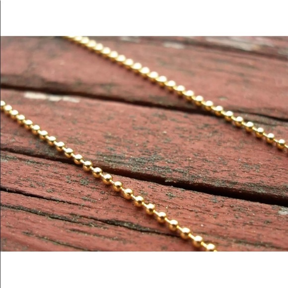 NEW 14K Yellow Gold Stainless Ball Chain Necklace (QUANTITY 2) - Picture 2 of 5